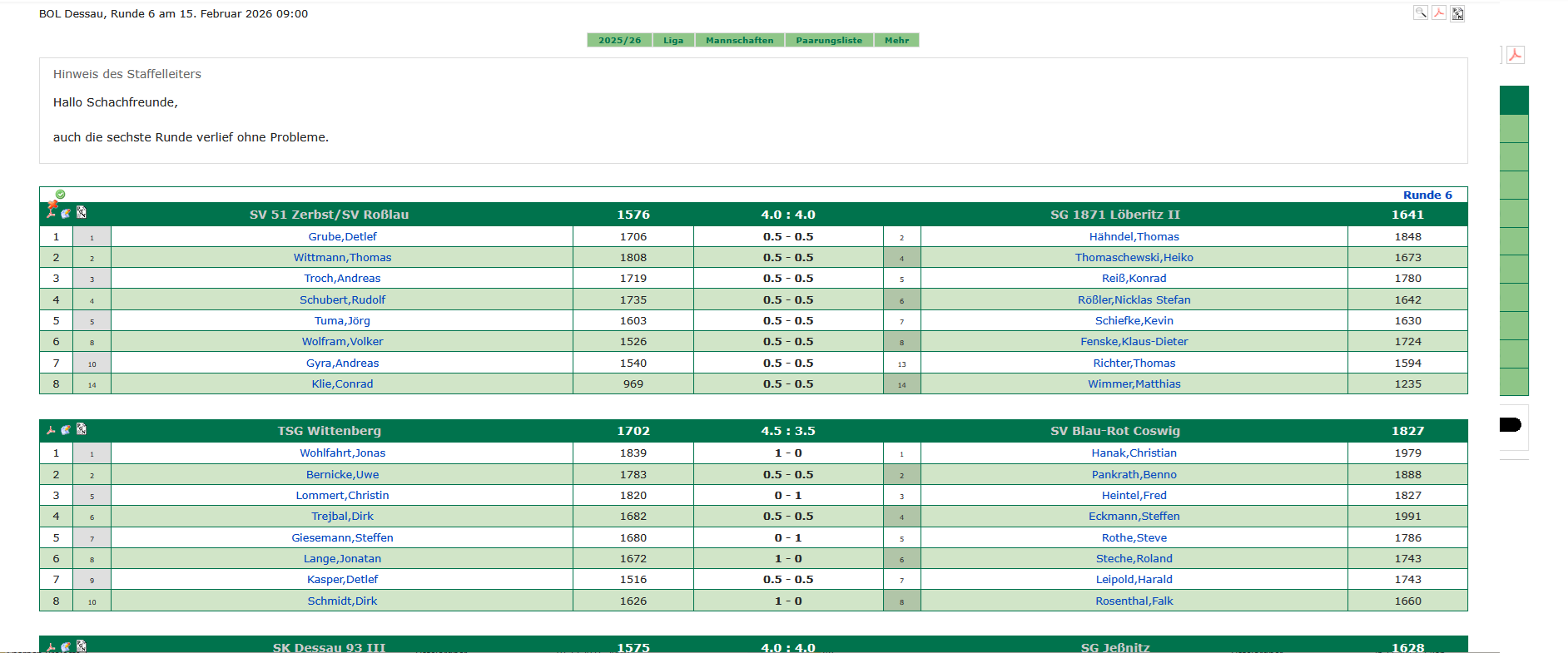 Das Frontend - Ligen 3